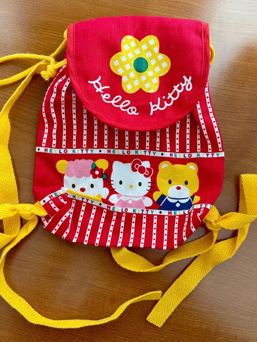 90s Vintage Hello Kitty Mini Backpack / Drawstring Bag Sanrio Original 1976/1996